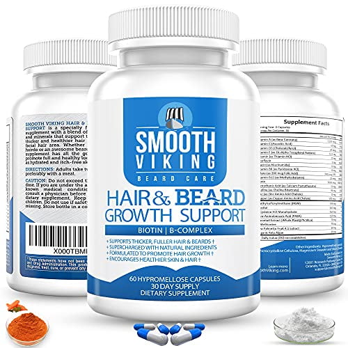 Beard Growth Supplement Hair Growth Vitamins for Men (60 Capsules