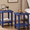 Blue, variant on Ayaya Set of 2 Solid Wood 2-Tier Side Table, Vintage Indoor End Table for Living Room Bedroom Home Office, Black