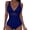 Swimwear-790Blue, variant on Swimsuits for Women Plunge V Neck Top Ruched High Cut Bottom One Piece Bathing Suits Smooth Fabric Solid Pattern Mesh Panel Detail Tummy Control Pool