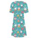 thumbnail image 4 of Vestido Corto para las Mujeres Cuello Redondo Manga Corta Impresa Suéter, Moda Casual Estilo Línea, 4 of 6