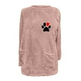 thumbnail image 4 of Dyegold Fleece Lined Sweatshirt Women Fuzzy Ladies Sweater Teen Girls Fleece Casual Dog Paw Print Shirts Fluffy Winter Warm Crewneck Sweatshirt Cute Loungewear Pullovers Graphic Hoodie, 4 of 4
