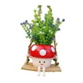 thumbnail image 2 of Cabeza de flores de resina colgante Smire Smile Flower Statue Linda maceta oscilante para la sala de estar de dormitorio de escritorio al aire libre Rojo, 2 of 8