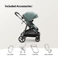 thumbnail image 4 of Mompush Wiz 2-in-1 Baby Stroller with Bassinet Mode, Reversible Seat and Large Canopy, Sage, 22.3LB, Unisex, 4 of 10