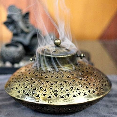 Wgloryind Antique Iron Degchi Doop Stand & Tealight Candle Holder for Home Decor | Degchi Style Incense Dhoop and Tealight Holder Size : Degchi L9 x W9 X H8.5 | Bracket L8 X W1 X H8 INCHES