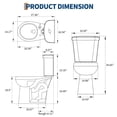 thumbnail image 5 of 19" Chair Height Two Piece Round Toilet, ADA Comfort Height High Seat with Soft-Close Seat, 12 Inch Rough In, 1.28 GPF Water-Saving Siphonic Flush for Bathroom Remodel, White, 5 of 8