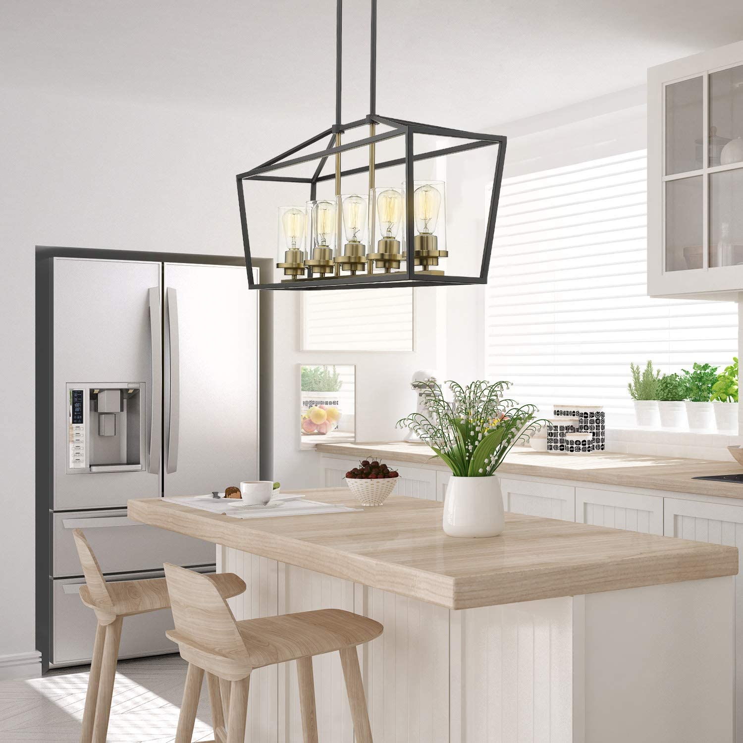 Emliviar Modern 5-Light Kitchen Island 