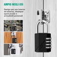 thumbnail image 3 of 4 Digit Combination Padlock, Combination Lock, Sport Locker Code Padlock for Gym, School, Gate, Shed, Garage, Storage, Luggage Lockers and Tool Box, Black, 3 of 5
