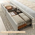 thumbnail image 4 of EnHomee King Size Modern Metal and Wood Standard Bed with Storage, Beige, 4 of 7