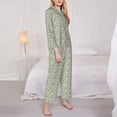 thumbnail image 3 of Hirioo Leaves for Women's Pajama Sets 2 Piece Pjs Women's Long-Sleeved Pajama Set Button Down Sleepwear,S-XXL-Medium, 3 of 7