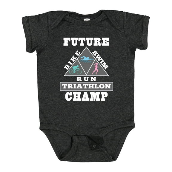 Inktastic Future Triathlon Champ Run Swim Boys or Girls Baby Bodysuit