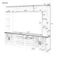 thumbnail image 2 of Harper & Bright Designs Entertainment Wall Unit with Bridge for 80 inch TV, TV Storage Cabinet with Bookshelf and Adjustable Shelves, Large Media Console with Tempered Glass Doors, Black, 2 of 20