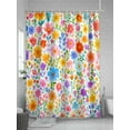 thumbnail image 5 of Shower Curtain Blue Yellow Floral Shower Curtains for Bathroom, Waterproof Polyester Shower Curtain Set with Hooks, Extra Long 72" x 96" Wildflowers Leaves Plant, 5 of 6