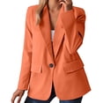 thumbnail image 3 of Gyexs Womens Blazer Business Casual Open Front Long Sleeve Blazers Lightweight Button Lapel Collar Slim Fashion Work Tops, Orange, Size S, 3 of 6