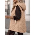 thumbnail image 4 of SHEWIN Womens Puffer Vest Full Zipper Hooded Long Quilted Jackets Sleeveless Winter Warm Coat Outerwear, 4 of 7