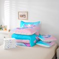 thumbnail image 6 of Manfei Rainbow Axolotl 7-Piece Twin Bedding,Watercolor Ocean Animal Bedding Comforter Set,Colorful Stars Reversible, 6 of 7