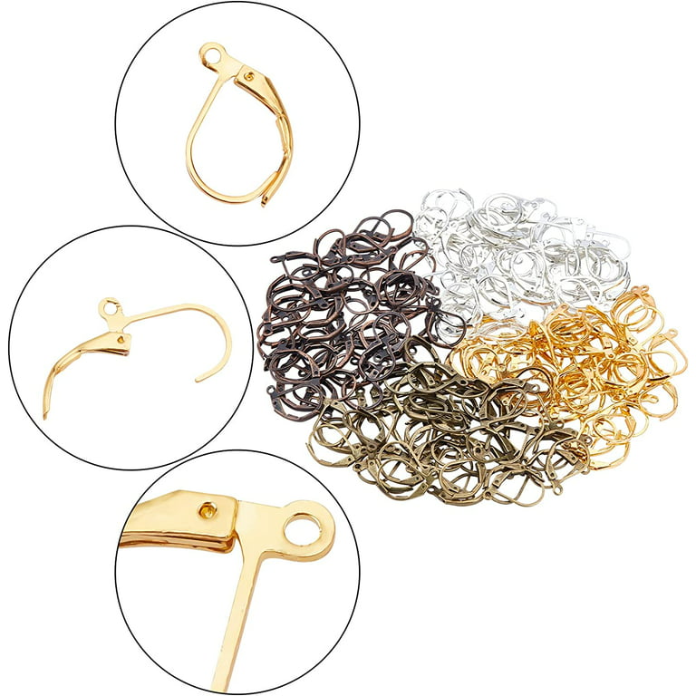 Wholesale SUPERFINDINGS 200Pcs 2 Styles French Earring Hooks Iron Leverback  Earring Findings 2 Colors French Hook Ear Wire with Open Loop for Jewelry  Making 