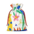thumbnail image 2 of ZICANCN Christmas Gift Bags, Funny Flower Butterfly Reusable Fabric Drawstring Storage Bags with Drawstring, Medium Size, 2 of 7