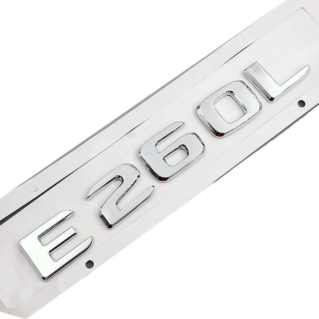 ZWEIP Car Rear Tail Emblem Number Letters Car Sticker For Mercedes Benz E260L E 260L Chrome Silver/ Matte Black