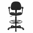 thumbnail image 1 of Flash Furniture Black Patterned Fabric Drafting Chair with Adjustable Arms, 1 of 1