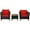 Red, variant on Costway 3PCS Outdoor Patio Rattan Furniture Set Wooden Table Cushioned Sofa Turquoise