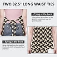 thumbnail image 6 of Black Beige Chevron Pattern Apron-Garden Aprons for Women with Pockets-Cotton Linen Waterproof Kitchen Cooking Gardening Aprons Adjustable for Kitchen,Cooking,BBQ and Salon 33x27 Inch, 6 of 7
