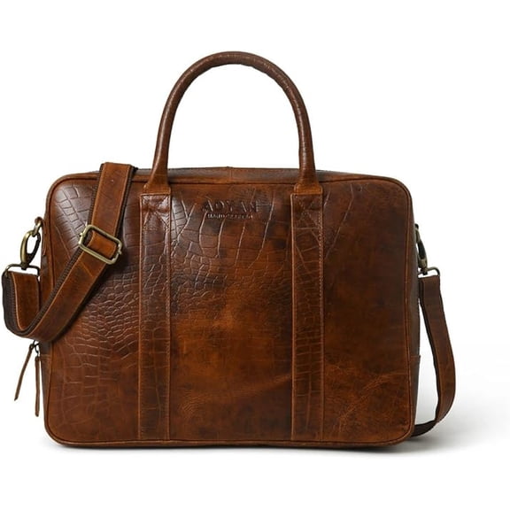 ADYAN Leather Briefcases for Men and Women Laptop Bag Business Travel Messenger Bag Vintage Leather Best Office Satchel Bag