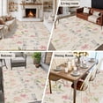 thumbnail image 6 of Spring Flowers Area&nbsp;Rug 6x9ft Watercolor Blue Dragonfly Pink Floral Leaf Linen Texture Non-Slip&nbsp;Washable Square&nbsp;Rugs Soft Felt Indoor Floor Mat for Bedroom Kitchen Living Room Bathroom, 6 of 9