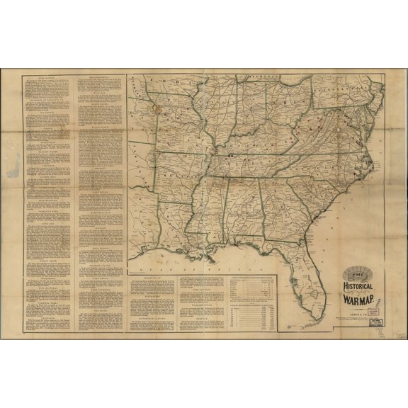 24"x36" Gallery Poster, historical war map 1862 civil war p2