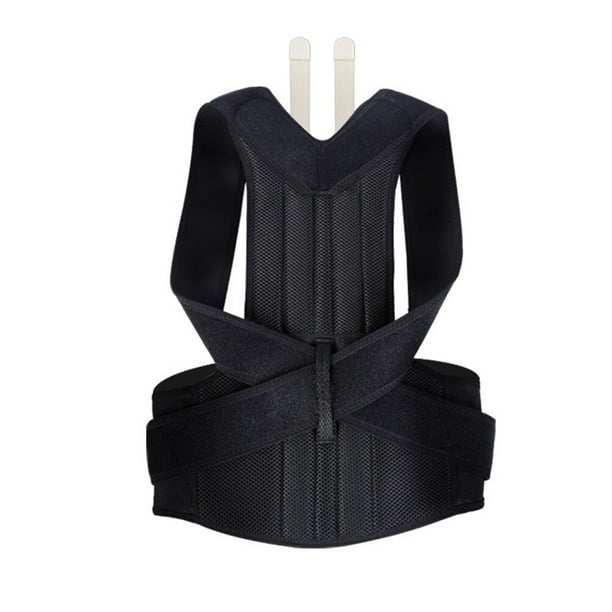 Corrector de postura de espalda ajustable, faja para hombros, talla XXL (negro)