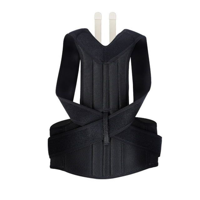 Corrector de postura de espalda ajustable, faja para hombros, talla XXL (negro)
