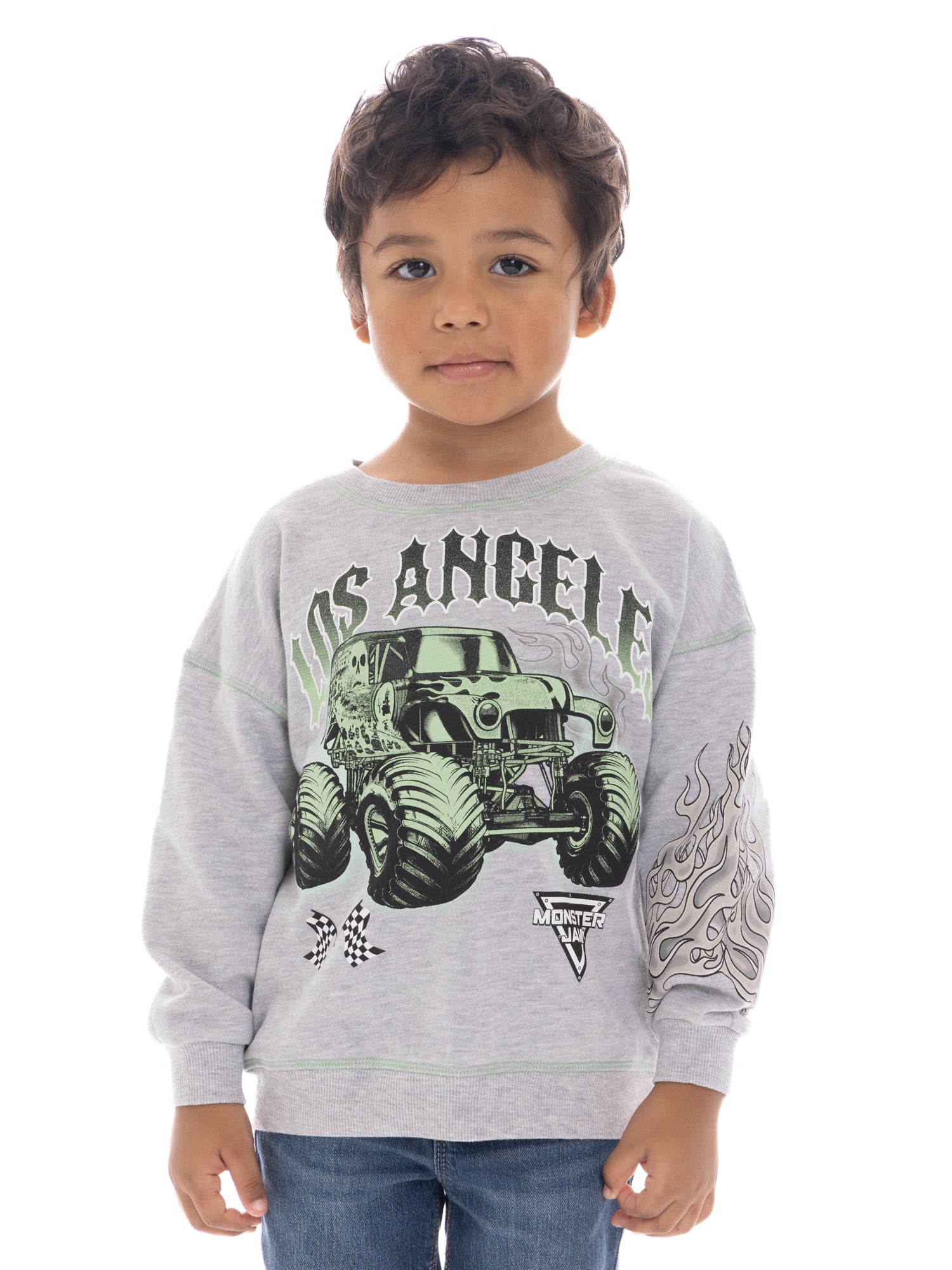 Monster Jam Toddler Boys Graphic Crewneck Sweatshirt, Sizes 12 Months-5T