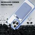 thumbnail image 5 of ELEHOLD Clear Magnetic Wallet Case For iPhone 13 Pro Max , Mag Safe Compatible Transparent Hard PC + TPU Back Shockproof Protection Case Cover with Magnetic Card Holder ,Blue, 5 of 7