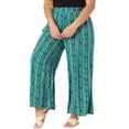 thumbnail image 3 of Pantalones Palazzo de Talla Grande para Mujer Agnes Orinda, Pantalones de Pierna Ancha de Rayas Estilo Boho, Pantalones de Papel de Playa Casual de Verano 4X Azul Lago, 3 of 6