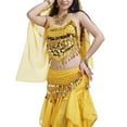 thumbnail image 2 of Belly Dance Hip Scarf 158 Gold  Dance Skirt, 2 of 5
