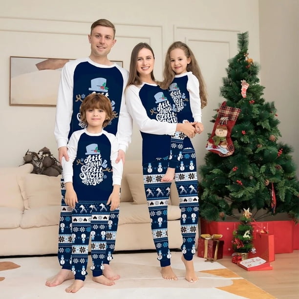 New 2023 Family Christmas Pajamas Set Letter Pattern Mom Dad Kids Matching Outfits 2 Pieces Suit Sleepwear Baby Romper Xmas Look