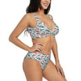thumbnail image 2 of Daiia Colorful Shark Women's Bikini Set Two Piece Swimsuit High Waisted Bikini Adjustable Straps Bikini Perfect for Beach, Pool, and Summer Vacation-Medium, 2 of 9