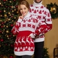 thumbnail image 1 of 2023 New Winter Women Men Couples Matching Outfits Warm Thicken Turtleneck Sweaters Christmas Knitwear Pullover Tops Xmas Look, 1 of 4