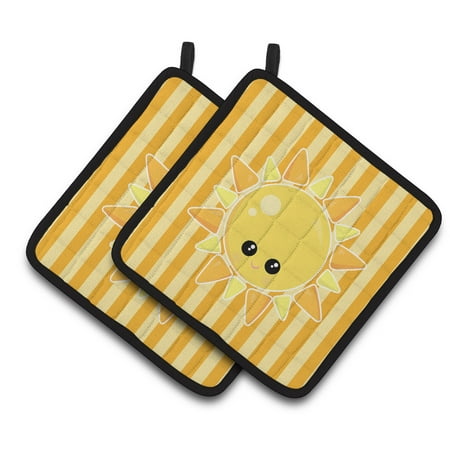 

Caroline s Treasures Weather Sunshine Face Pair of Pot Holders
