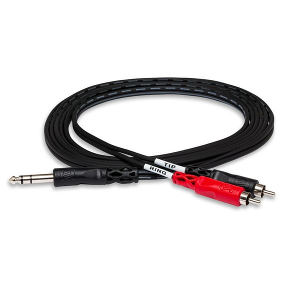 Cable Hosa TRS-202 de 1/4 pulgadas TRS a doble RCA, inserto de 2 m