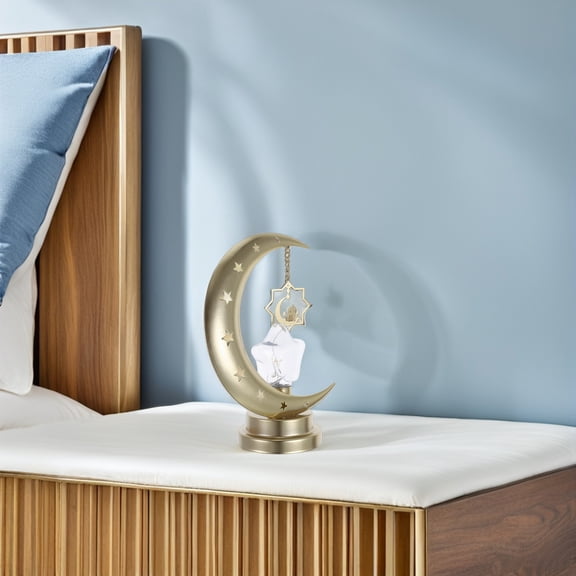 WHAMVOX Led Moon Lamps Night Light Iron Moon Shape Decorative Light Ideal For Bedroom Soft Light For Nightstand