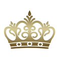 thumbnail image 1 of Royalty Crown Monarch King - Vinyl Decal Sticker - 5" x 3.75" - Gold, 1 of 4