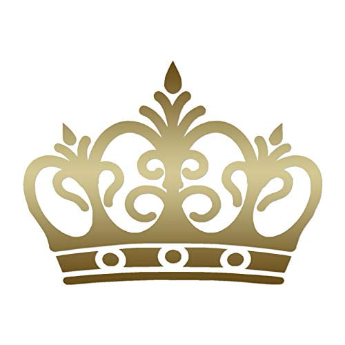 Royalty Crown Monarch King - Vinyl Decal Sticker - 5" x 3.75" - Gold