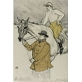 thumbnail image 2 of Toulouse-Lautrec, Henri de 23x32 Black Ornate Wood Framed with Double Matting Museum Art Print Titled - The Jockey Going to the Post, 2 of 4