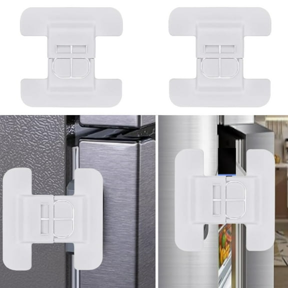 2Pack Child Proof Fridge Lock with Adhesive Latches Refrigerator Locks Open Steal Food Water Dispenser Locks Refrigerator Can Not Close Tightly Clearance Clearance