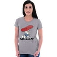 thumbnail image 3 of Smurf Mushroom Chillin' Retro Cartoon Men's Graphic T Shirt Tees Brisco Brands S, 3 of 4