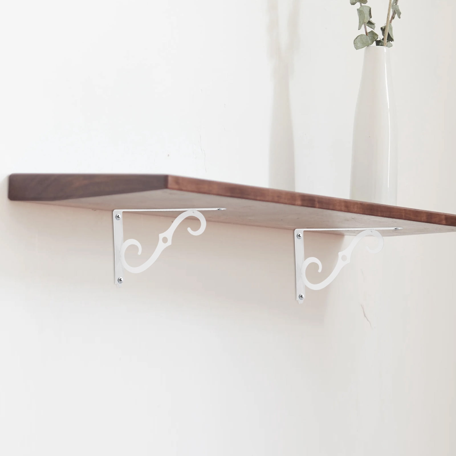 WHAMVOX 4-Pack Heavy Duty Vintage Style Wall Shelf Brackets, Strong Support Brackets for Secure Wall Mounting