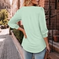 thumbnail image 4 of 3/4 Length Sleeve Womens Tops 2026 Spring Summer Trendy Tee Shirts Dressy Casual Business Work Blouses Outfits Mint Green XL, 4 of 4