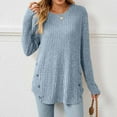 thumbnail image 2 of Usmixi Winter Sweater for Women Knitted Pullover Tops for Women Loose Casual Round Neck Thin Lightweight Sweater Tunic Casual Solid Sweater Fall Long Sleeve Tops 2023, 2 of 7