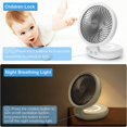 thumbnail image 4 of Ankipo Portable Desk Fan, Usb Rechargeable Desktop Quiet Fan Oscillating Table Fan With Breathing Night Light, Air Circulator Personal Foldable Coolin, 4 of 4