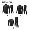 thumbnail image 3 of Guardurnaity Ropa deportiva para hombre, ropa deportiva para correr, ejercicio, gimnasio, traje deportivo, traje térmico transpirable elástico, chándal con Pijama gris negro XXL, 3 of 6